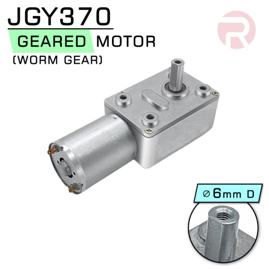 DC Worm Geared Motor 4632 (JGY370) 12V Torque up to 25kg.cm Gear Motor